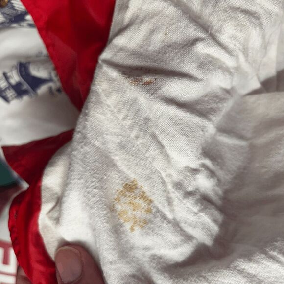 Vintage 80 Sears Red Nylon Coaches Jacket Lined Snap Front USA Womens L 16-18 - Picture 6 of 6